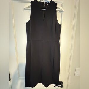 LOFT Black Sleeveless Midi Sheath Dress